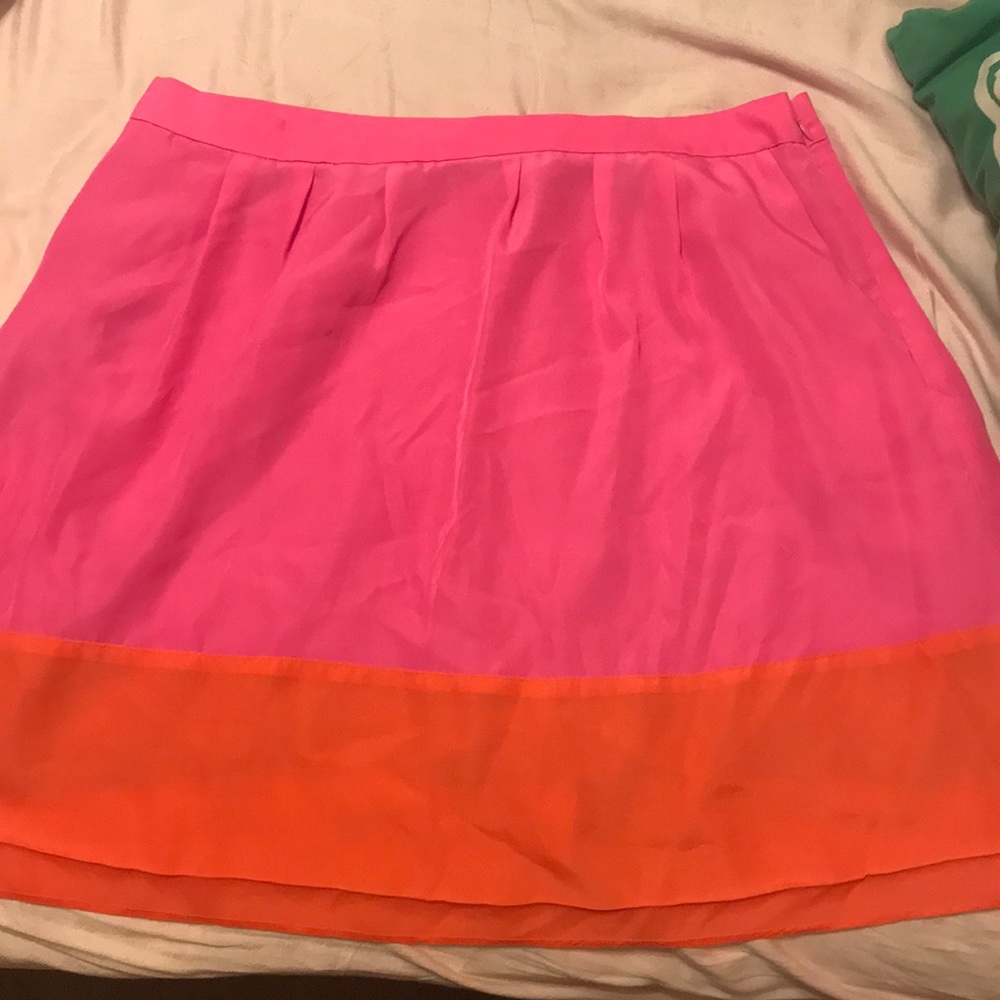 Block pink and orange skirt